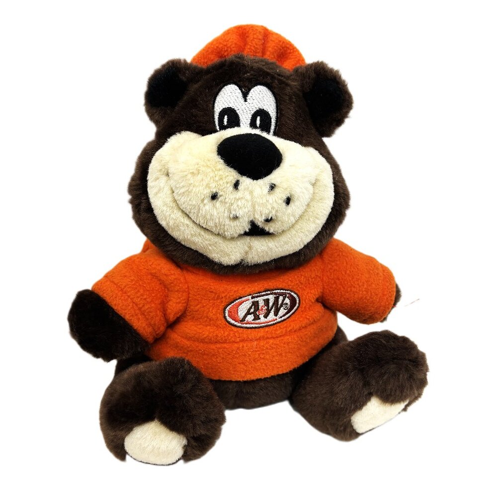 Vintage A&W Plush Bear Toy - 2002 Root Beer Toy  9” Tall All American